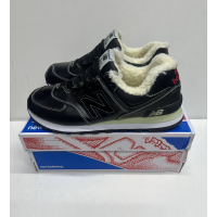 New Balance 574 Leather Black зимние