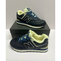 New Balance 574 Leather Blue зимние