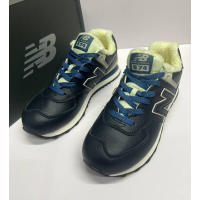 New Balance 574 Leather Blue зимние