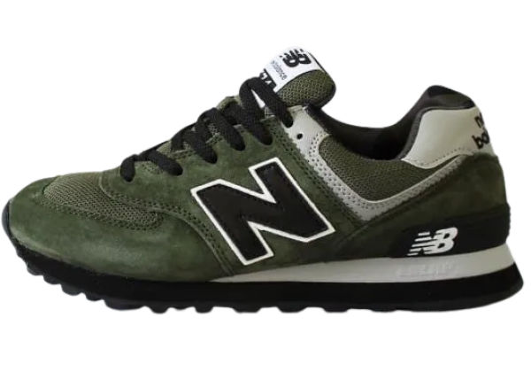 Кроссовки New Balance 574 хаки с черным