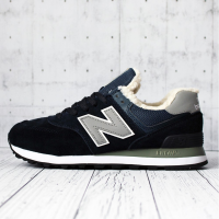 Кроссовки New Balance 574 Dark Blue Grey с мехом