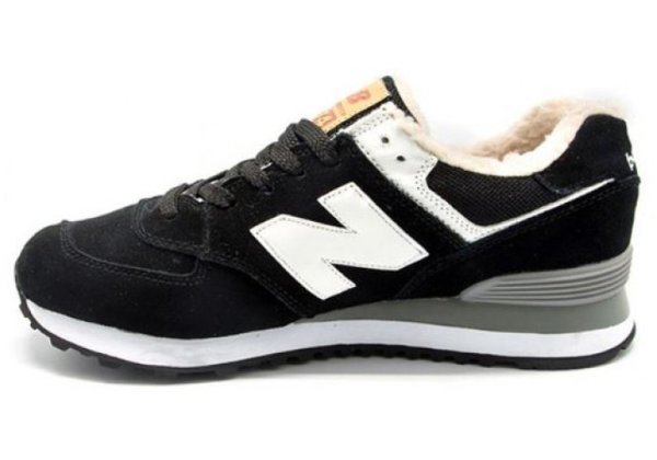 Кроссовки New Balance 574 зимние с мехом черные