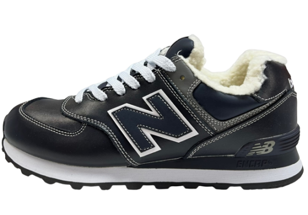 Кроссовки New Balance 574 Dark Blue с мехом