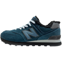 Кроссовки New Balance 574 сине-зеленые зимние