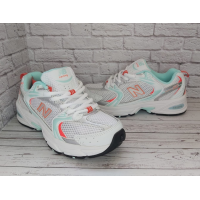 Кроссовки New Balance 530 белые с бирюзовым