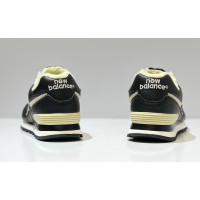 New Balance 574 Leather Black White зимние