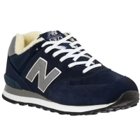 New Balance 574 Blue замшевые с мехом