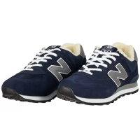New Balance 574 Blue замшевые с мехом