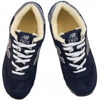 New Balance 574 Blue замшевые с мехом