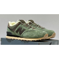 New Balance 574 Suede Green Brown зимние