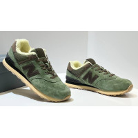 New Balance 574 Suede Green Brown зимние
