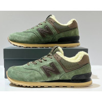 New Balance 574 Suede Green Brown зимние