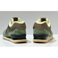 New Balance 574 Suede Green Brown зимние
