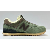 New Balance 574 Suede Green Brown зимние