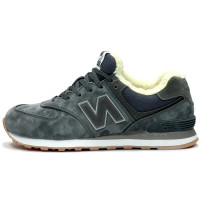 New Balance 574 Dark Grey Suede зимние