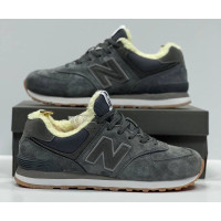 New Balance 574 Dark Grey Suede зимние