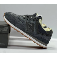 New Balance 574 Dark Grey Suede зимние