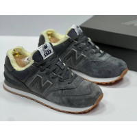 New Balance 574 Dark Grey Suede зимние