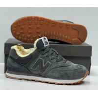 New Balance 574 Dark Grey Suede зимние