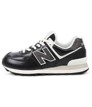 New Balance 574 Leather Premium Metallic Black