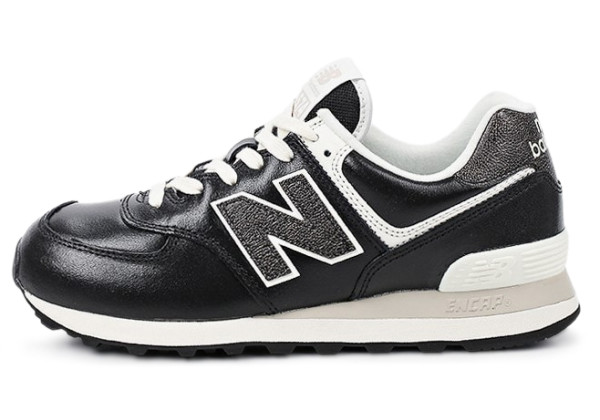 New Balance 574 Leather Premium Metallic Black