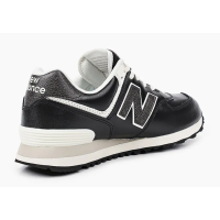 New Balance 574 Leather Premium Metallic Black