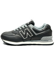 New Balance 574 Leather Black Grey
