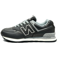 New Balance 574 Leather Black Grey