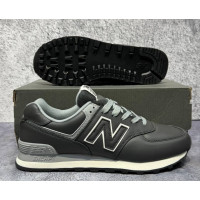 New Balance 574 Leather Black Grey