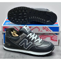 New Balance 574 Leather Dark Blue зимние