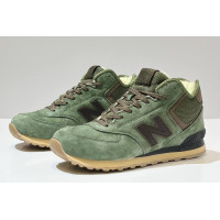 New Balance 574 Mid Green Brown с мехом