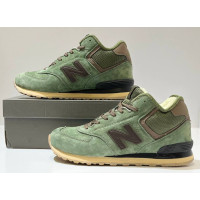New Balance 574 Mid Green Brown с мехом
