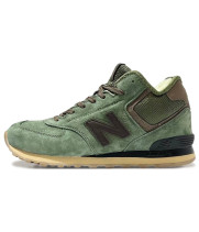 New Balance 574 Mid Green Brown с мехом