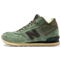 New Balance 574 Mid Green Brown с мехом