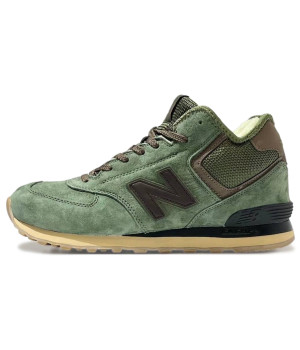 New Balance 574 Mid Green Brown с мехом