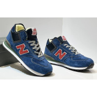 New Balance 574 Mid Blue Navy Red с мехом