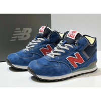 New Balance 574 Mid Blue Navy Red с мехом