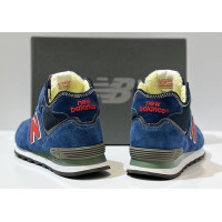 New Balance 574 Mid Blue Navy Red с мехом