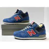New Balance 574 Mid Blue Navy Red с мехом