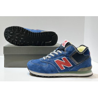 New Balance 574 Mid Blue Navy Red с мехом