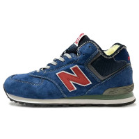 New Balance 574 Mid Blue Navy Red с мехом