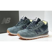 New Balance 574 Mid Grey Black Gum с мехом