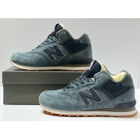 New Balance 574 Mid Grey Black Gum с мехом