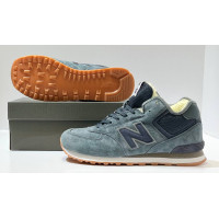 New Balance 574 Mid Grey Black Gum с мехом