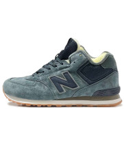 New Balance 574 Mid Grey Black Gum с мехом