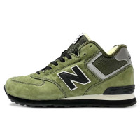 New Balance 574 Mid Green Black с мехом