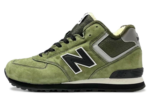 New Balance 574 Mid Green Black с мехом