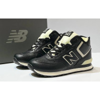 New Balance 574 Mid Leather Black White зимние