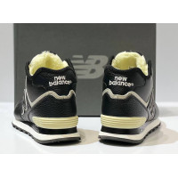 New Balance 574 Mid Leather Black White зимние