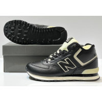New Balance 574 Mid Leather Black White зимние
